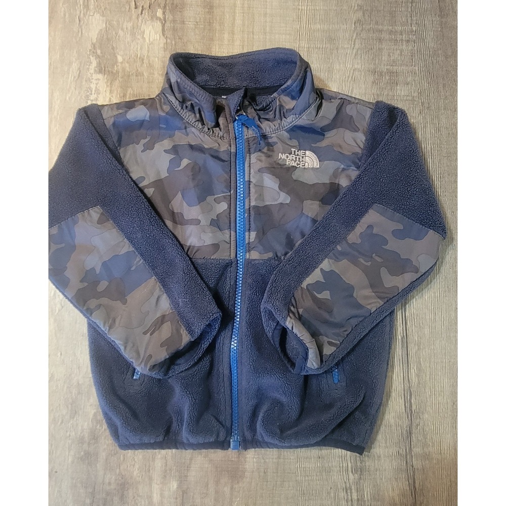 The North Face Toddler Boys Blue Camo Full Zip Fleece Jacket 3T Denali Style